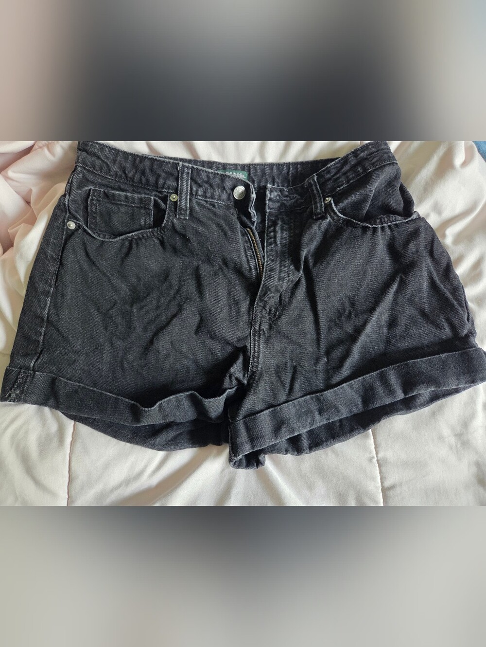 wild fable Black Denim Shorts - Rolled Hem